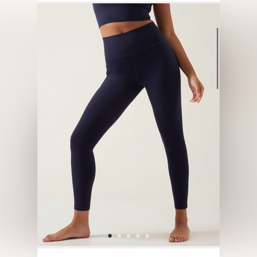 Salutation capri navy Athleta yoga pants